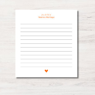 Sonnenuntergangs-Orange-Herz-Minimalistischer benu Notizblock