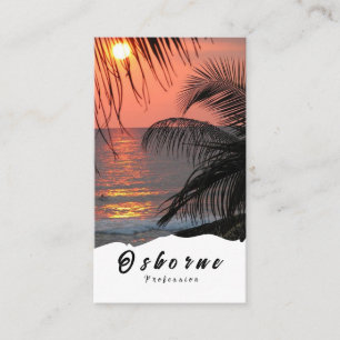 Sonnenuntergangs-Palmenbäume Visitenkarte