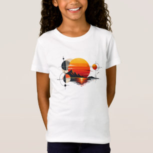 Sonnenuntergangs-Raster – Retro-geometrisches mini T-Shirt