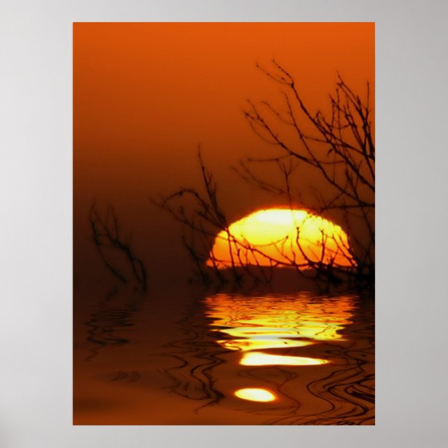 Sonnenuntergangs-Reflections Poster (Vorne)
