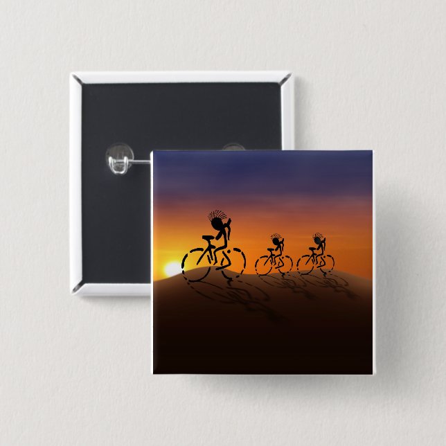 Sonnenuntergangs-Reiter Button (Vorne & Hinten)