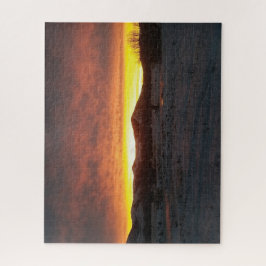 Sonnenuntergangs-Schnee-Puzzle