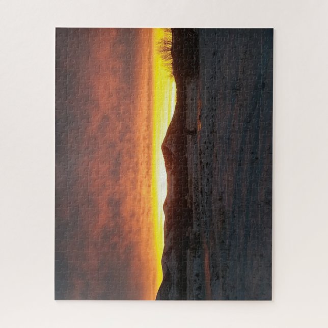 Sonnenuntergangs-Schnee-Puzzle (Vertikal)