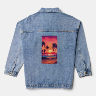 Sonnenuntergangs-Serenität – Palm Beach Vibes T-Sh Jeansjacke