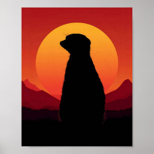 Sonnenuntergangs-Silhouette-Wandkunst – Majestätis Poster