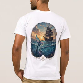 Sonnenuntergangs-Sirene & Schatten T-Shirt