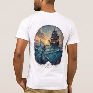 Sonnenuntergangs-Sirene & Schatten T-Shirt