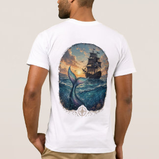 Sonnenuntergangs-Sirene & Schatten T-Shirt