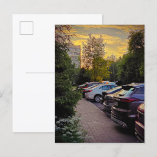 Sonnenuntergangs-Stillheits-Ankündigungskarte – An Ankündigungspostkarte