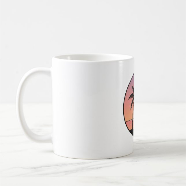 Sonnenuntergangs-Strand-Abzeichen-Tasse  Kaffeetasse (Links)