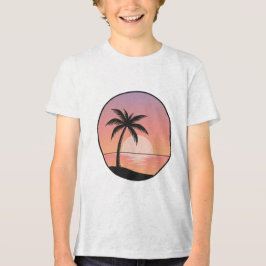 Sonnenuntergangs-Strand-Abzeichen Tri-Blend Shirt