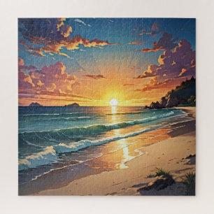 Sonnenuntergangs-Strandserenitätsszene