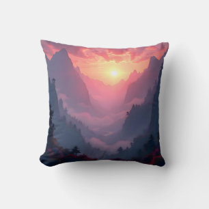 Sonnenuntergangs-Tal – Goldenes Sonnenuntergangs-L Kissen