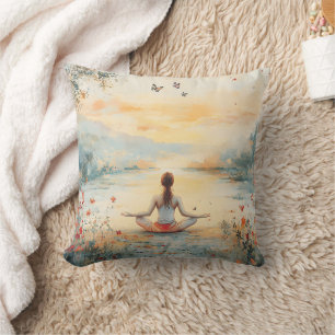 Sonnenuntergangs-Wiesen-Meditation mit Schmetterli Kissen