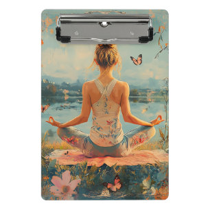 Sonnenuntergangs-Wiesen-Meditation mit Schmetterli Mini Klemmbrett