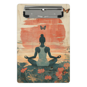 Sonnenuntergangs-Wiesen-Meditation mit Schmetterli Mini Klemmbrett