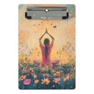 Sonnenuntergangs-Wiesen-Meditation mit Schmetterli Mini Klemmbrett