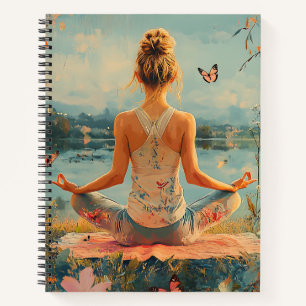 Sonnenuntergangs-Wiesen-Meditation mit Schmetterli Notizbuch