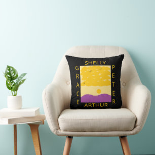 Sonnenuntergangs-Wolken über violetten Hügeln: Fam Kissen