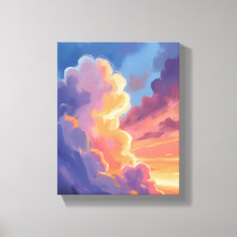 Sonnenuntergangs Wolken | Wasserfarbe Himmel Maler Leinwanddruck