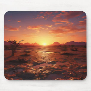 Sonnenuntergangs-Wüstenlandschaft Mousepad