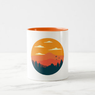 Sonnenuntergangsbild Zweifarbige Tasse