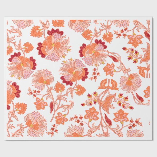 "Sonnenuntergangsblüte" Lebendiges Blumenmuster-Ge Geschenkpapier (Flach)