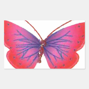 "Sonnenuntergangsblüte" Roter und violetter Schmet Rechteckiger Aufkleber