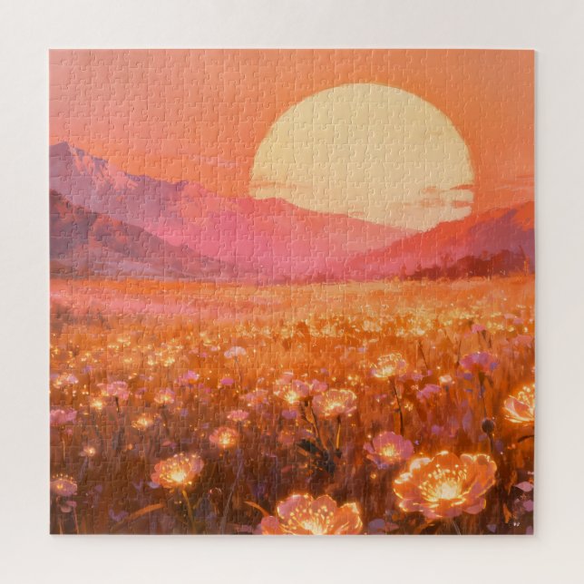Sonnenuntergangsblüten-Puzzle (Vertikal)