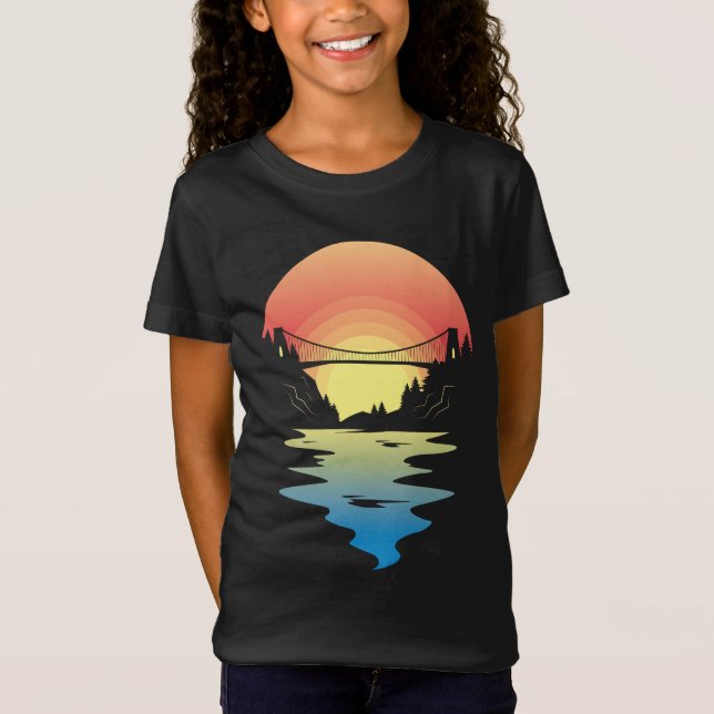 Sonnenuntergangsbrücke T-Shirt (Vorderseite)