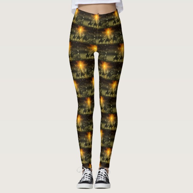 Sonnenuntergangschatten 3 kluge leggings (Vorderseite)