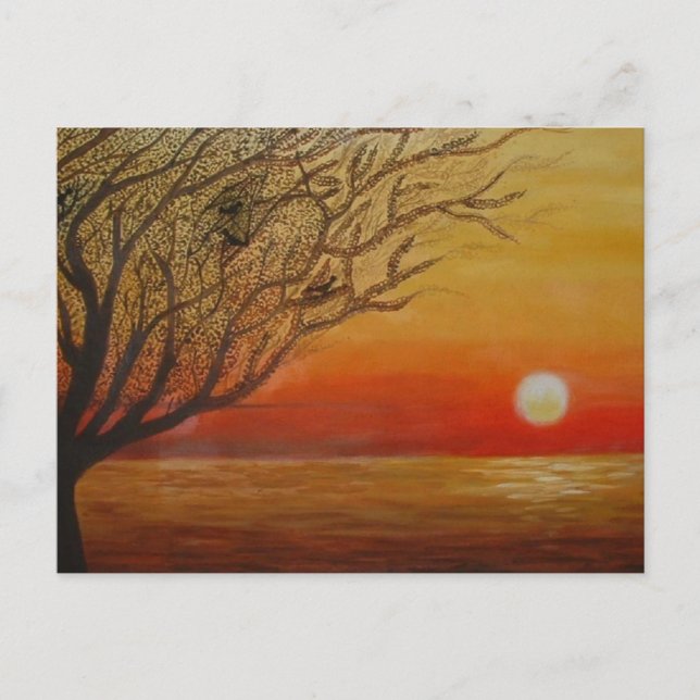 Sonnenuntergangsdruck Postkarte (Vorderseite)