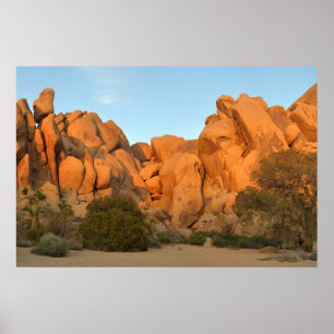 Sonnenuntergangsfelsen im Joshua Tree Poster