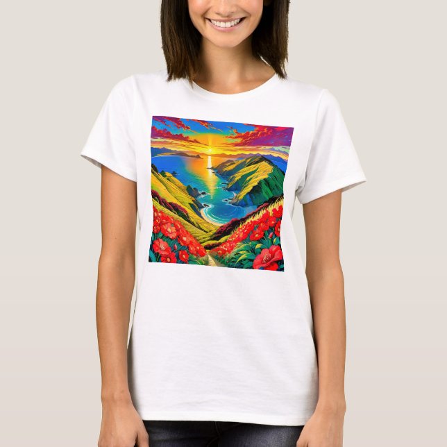 Sonnenuntergangsglück T-Shirt (Vorderseite)