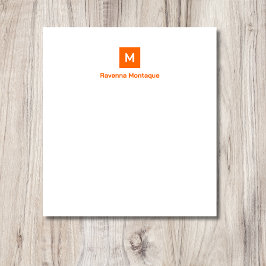 Sonnenuntergangsorange Moderne Chic Trendige Monog Notizblock