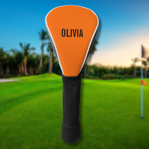 Sonnenuntergangsorange Moderner Name   Trendy Mini Golf Headcover