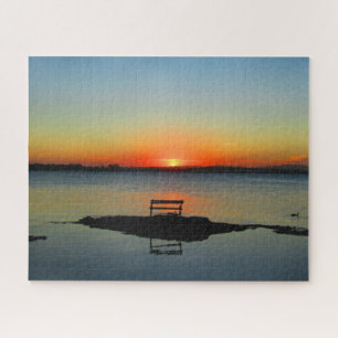 Sonnenuntergangsreflektionen am See