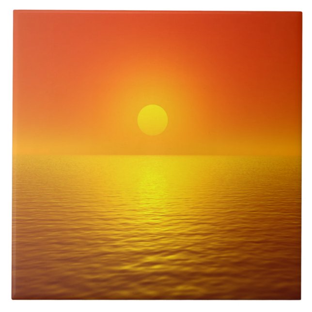 Sonnenuntergangsreflexion Fliese (Vorderseite)