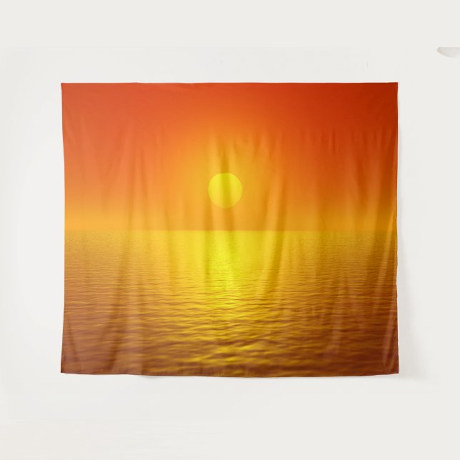 Sonnenuntergangsreflexion Wandteppich (Vorderseite (Horizontal))