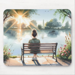 Sonnenuntergangsreflexionen Seeszene Mousepad