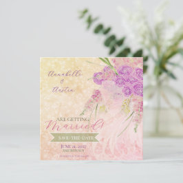 Sonnenuntergangsrose - zarter rosa Bogen Blumenstr Save The Date