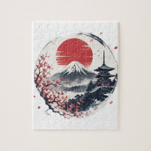 Sonnenuntergangsserenität am Berg Fuji – Japanisch