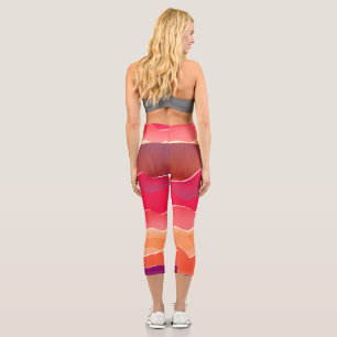 Sonnenuntergangsspitzen Moderne Papierkollektion K Capri Leggings