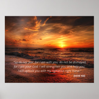 Sonnenuntergangsstrand Fürchte dich nicht Jesaja 4 Poster