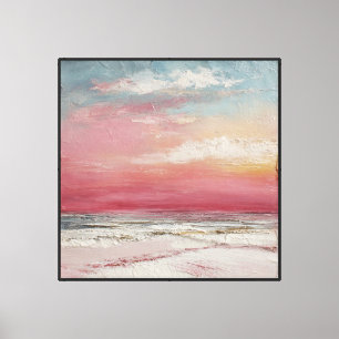 Sonnenuntergangsstrand mit farbenfrohem Himmel und Leinwanddruck