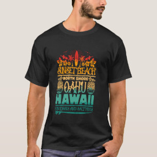 Sonnenuntergangsstrand Oahu Nordküste Hawaii Surf  T-Shirt