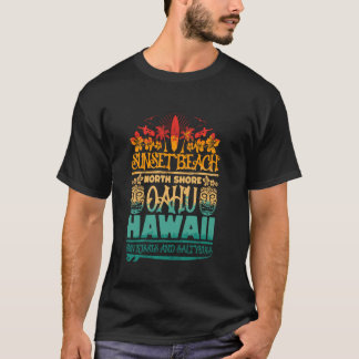 Sonnenuntergangsstrand Oahu Nordküste Hawaii Surfe T-Shirt