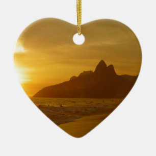 Sonnenuntergangsstrand Tropischer Ozean Wasser Fri Keramikornament