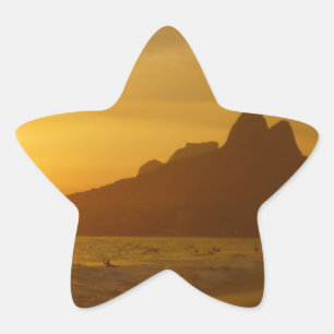 Sonnenuntergangsstrand Tropischer Ozean Wasser Fri Stern-Aufkleber