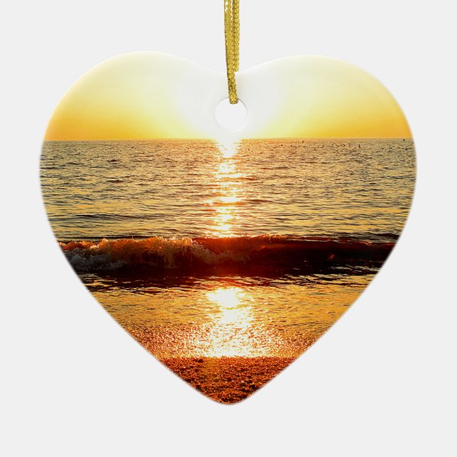 Sonnenuntergangstrand, Cape May NJ Keramik Ornament (Vorne)